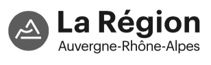 Logo of the Region Auvergne-Rhône-Alpes black and white