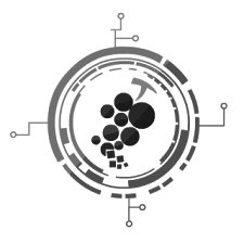 Logotipo de La Wine Tech en blanco y negro