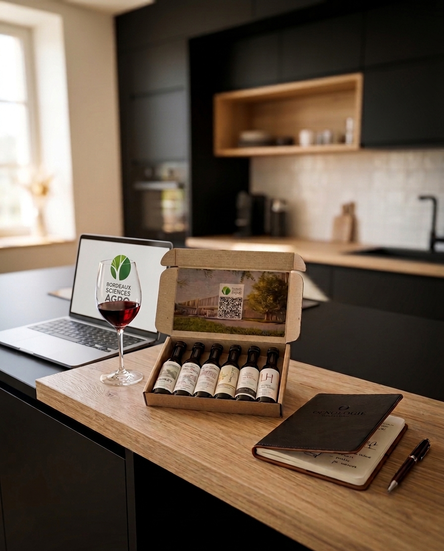 coffret d'échantillons de vin pour une dégustation à distance
